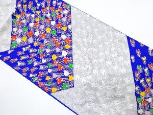 孔雀羽根模様織り出し　袋帯